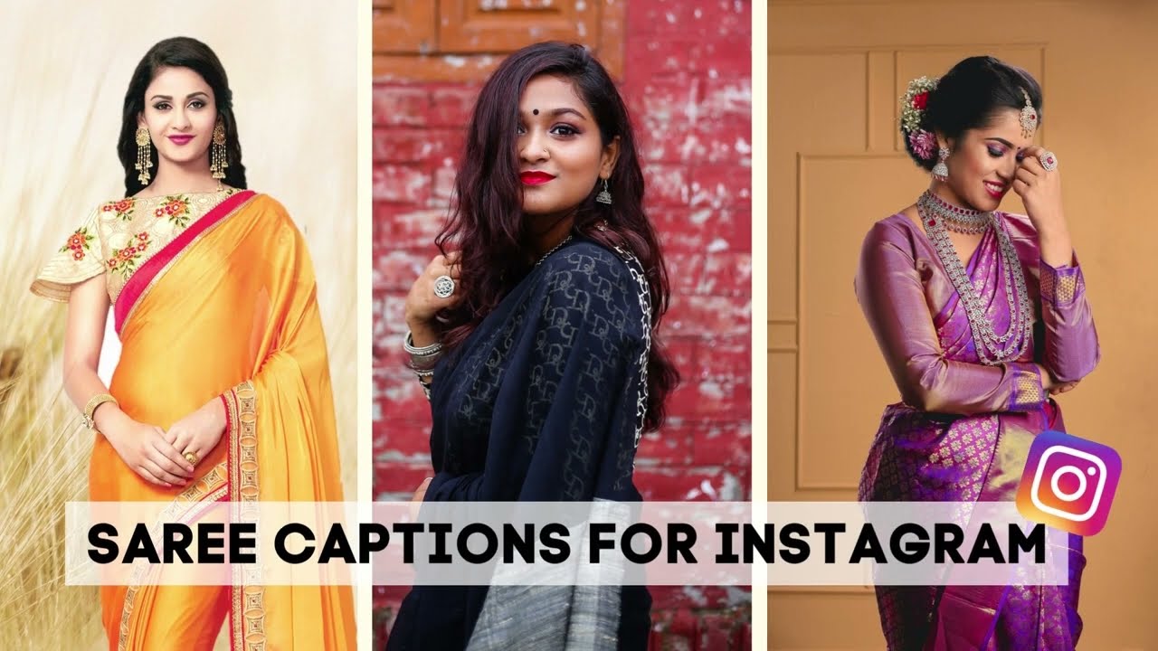 Saree Captions For Instagram | Saree Quotes 🥻 - YouTube